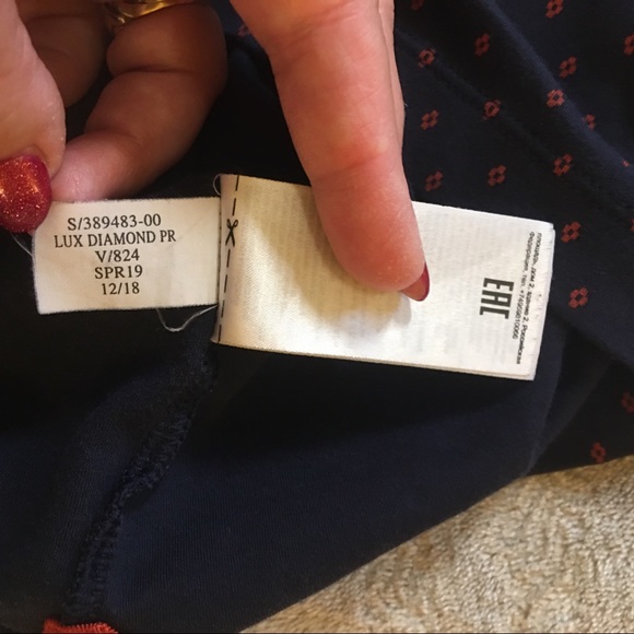 Banana Republic blue with red diamond pattern mens polo shirt Size L - Picture 7 of 8